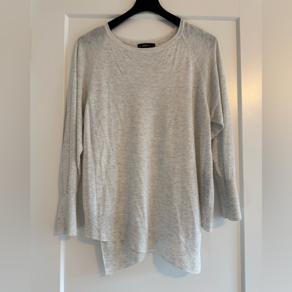NWOT! Zara Light Grey Knit Lightweight Sweater, Sz.S